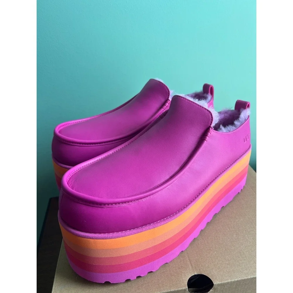 UGG Urseen Platform Raspberry All Gender M12/W13 Rainbow Festival Shoes NEW